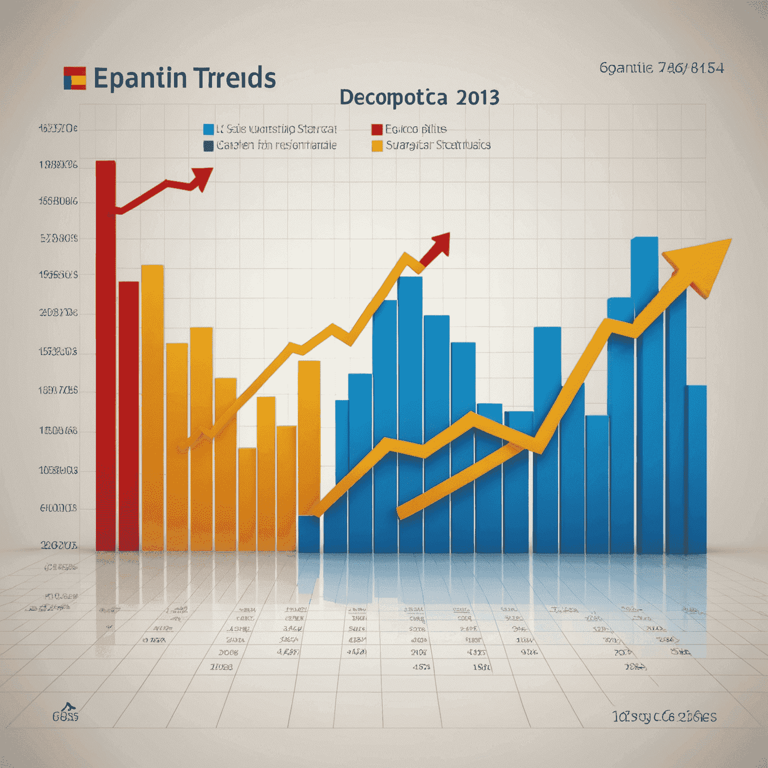 Gráfico de tendencias económicas españolas, mostrando líneas de crecimiento y estadísticas financieras