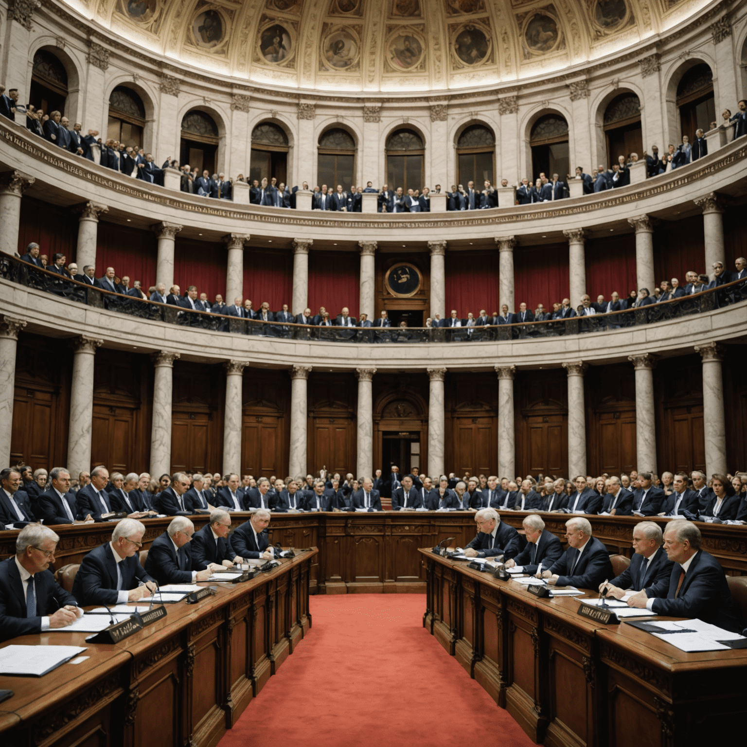 Sesión del Congreso de los Diputados con representantes de diferentes partidos políticos